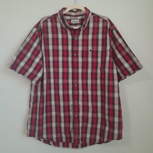 Carhartt Essential Plaid Short Sleeve Button Down Shirt Cotton Red Men's Size XL